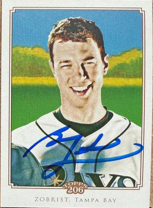 Ben Zobrist Signed 2010 Topps 206 Baseball Card - Tampa Bay Rays #280