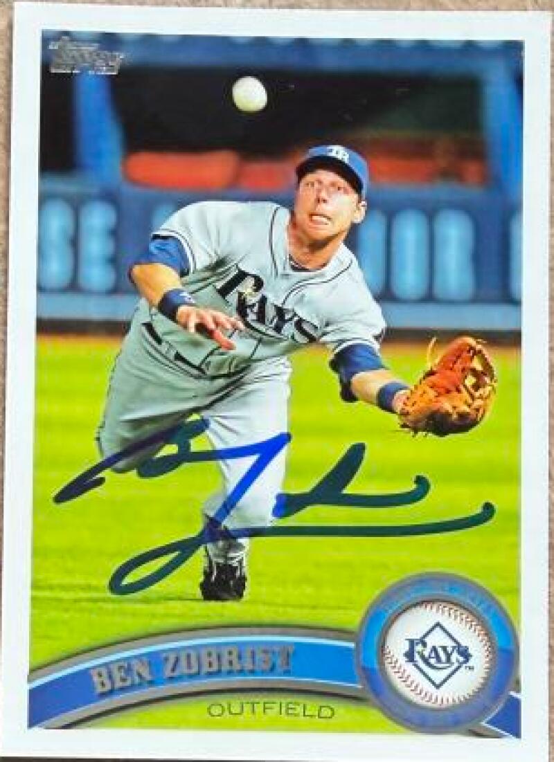 Ben Zobrist Signed 2011 Topps Baseball Card - Tampa Bay Rays #27