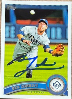 Ben Zobrist Signed 2011 Topps Baseball Card - Tampa Bay Rays #27