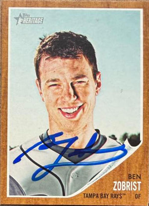 Ben Zobrist Signed 2011 Topps Heritage Baseball Card - Tampa Bay Rays #4