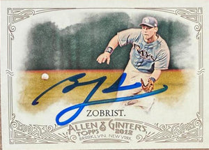 Ben Zobrist Signed 2012 Topps Allen & Ginter Baseball Card - Tampa Bay Rays #32