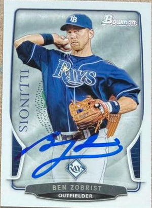 Ben Zobrist Signed 2013 Bowman State and Hometown Baseball Card - Tampa Bay Rays #159
