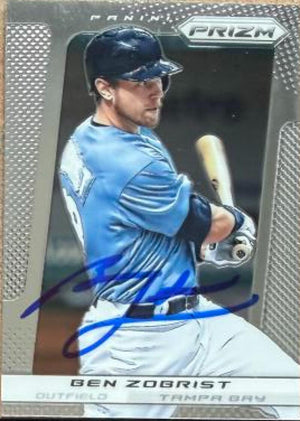 Ben Zobrist Signed 2013 Panini Prizm Baseball Card - Tampa Bay Rays #45
