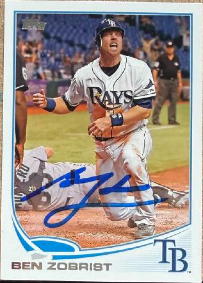 Ben Zobrist Signed 2013 Topps Baseball Card - Tampa Bay Rays #218