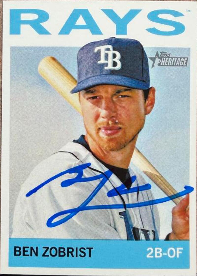 Ben Zobrist Signed 2013 Topps Heritage Baseball Card - Tampa Bay Rays #36