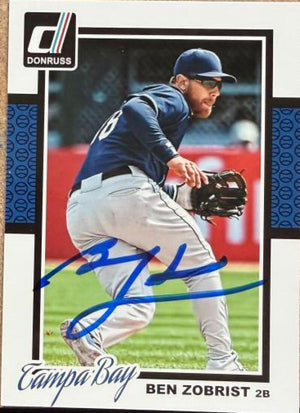 Ben Zobrist Signed 2014 Donruss Baseball Card - Tampa Bay Rays #343