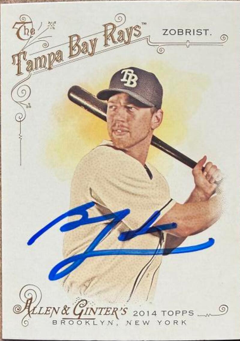 Ben Zobrist Signed 2014 Topps Allen & Ginter Baseball Card - Tampa Bay Rays #174
