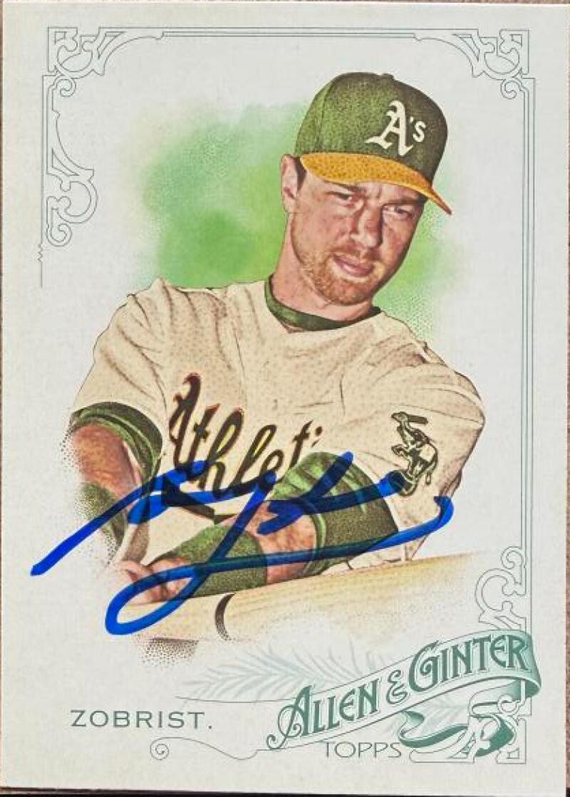 Ben Zobrist Signed 2015 Topps Allen & Ginter Baseball Card - Oakland A's #321 SP