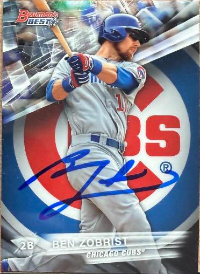 Ben Zobrist Signed 2016 Bowman's Best Baseball Card - Chicago Cubs #28