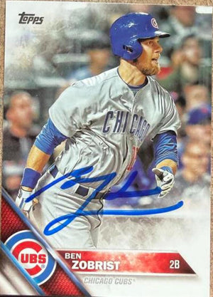 Ben Zobrist Signed 2016 Topps Baseball Card - Chicago Cubs #447