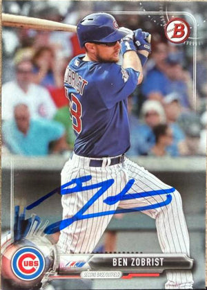 Ben Zobrist Signed 2017 Bowman Baseball Card - Chicago Cubs #65