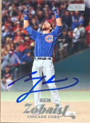 Ben Zobrist Signed 2017 Stadium Club Baseball Card - Chicago Cubs #14