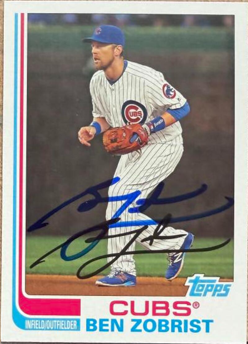 Ben Zobrist Signed 2017 Topps Archives Baseball Card - Chicago Cubs #198