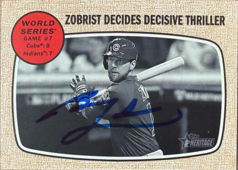 Ben Zobrist Signed 2017 Topps Heritage Baseball Card - Chicago Cubs #157
