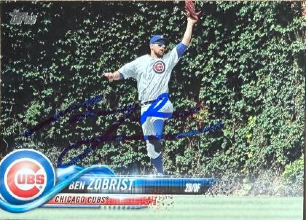 Ben Zobrist Signed 2018 Topps Baseball Card - Chicago Cubs #391