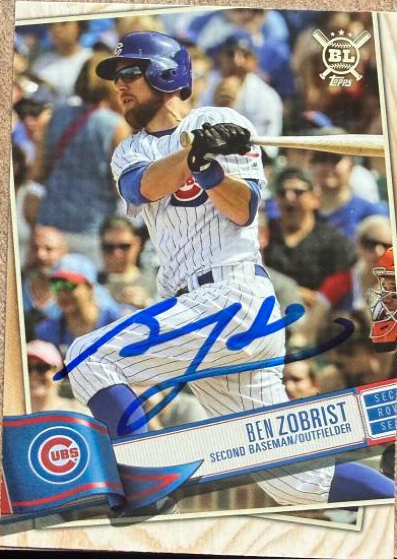 Ben Zobrist Signed 2019 Topps Big League Baseball Card - Chicago Cubs #63