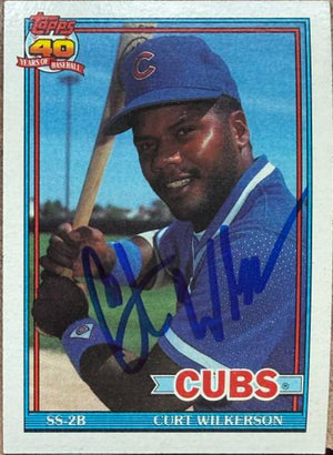 Curtis Wilkerson Signed 1991 Topps Baseball Card #142