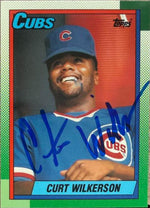 Curtis Wilkerson Signed 1990 Topps Tiffany Baseball Card #667