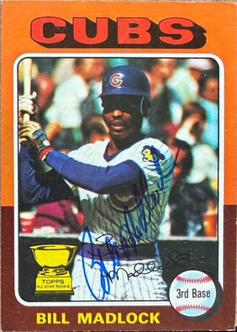 Bill Madlock Signed 1975 Topps Mini Baseball Card #104 - Chicago Cubs