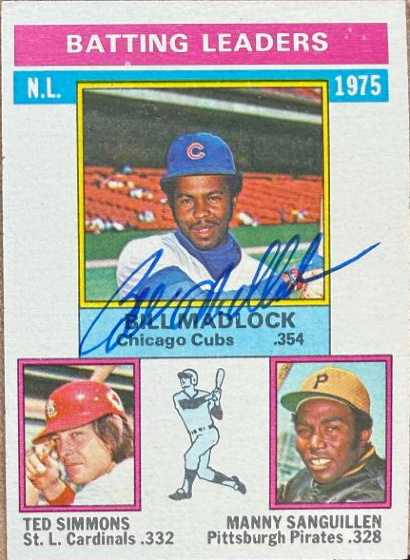 Bill Madlock Signed 1976 Topps Baseball Card #191 - Chicago Cubs
