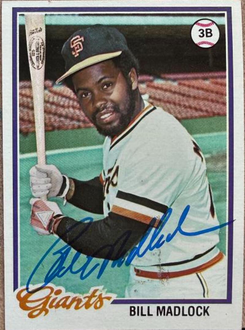 Bill Madlock Signed 1978 Topps Baseball Card #410 - San Francisco Giants