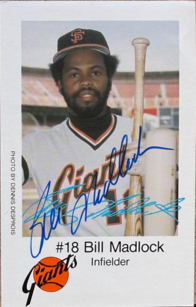 Bill Madlock Signed 1978 San Francisco Police Baseball Card - San Francisco Giants