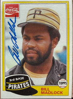 Bill Madlock Signed 1981 Topps Coca Cola Pittsburgh Pirates - Baseball Card #715