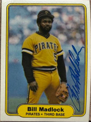 Bill Madlock Signed 1982 Fleer Baseball Card #485 - Pittsburgh Pirates