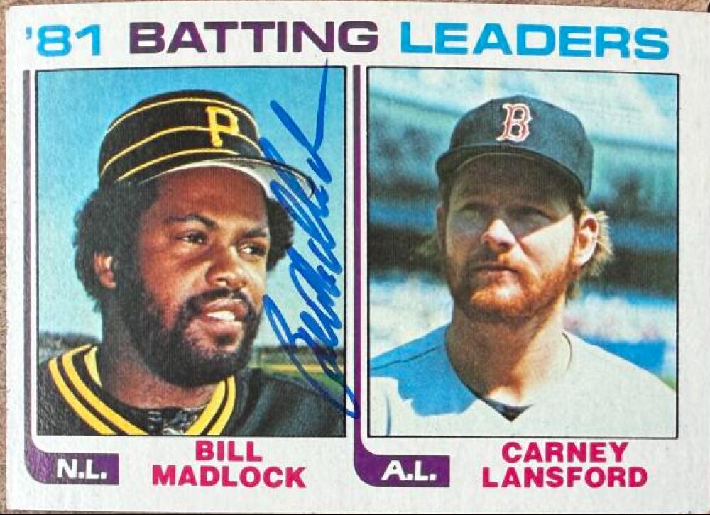 Bill Madlock Signed 1982 Topps Baseball Card #161 - Pittsburgh Pirates