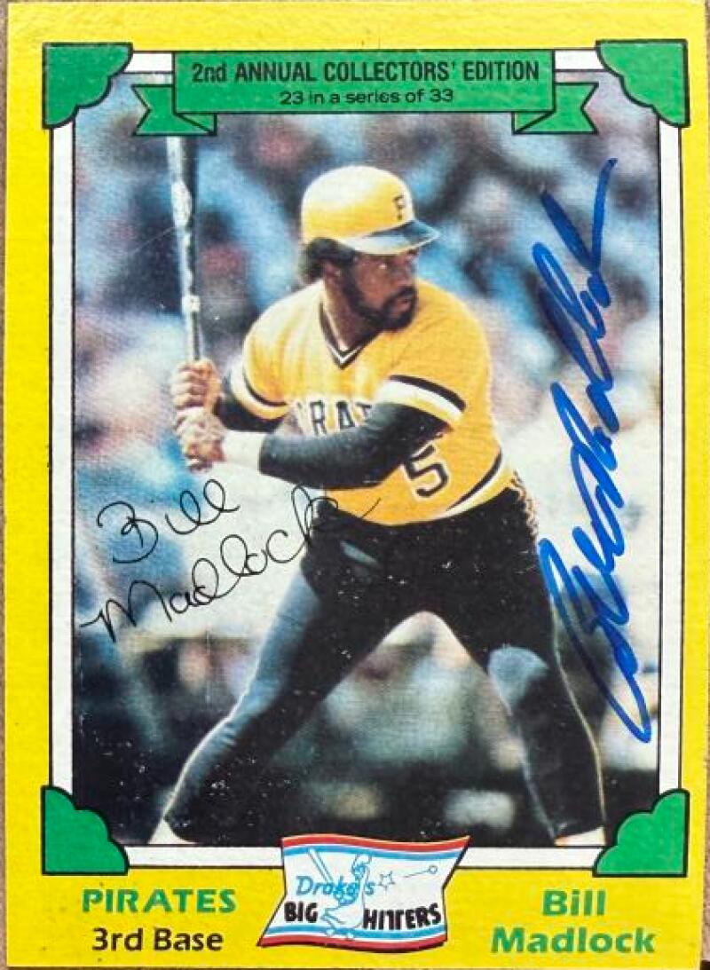 Bill Madlock Signed 1982 Topps Drake's Big Hitters Baseball Card #23 - Pittsburgh Pirates