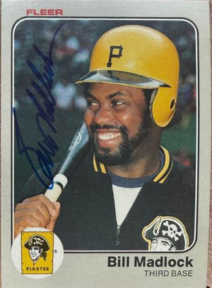 Bill Madlock Signed 1983 Fleer Baseball Card #309 - Pittsburgh Pirates