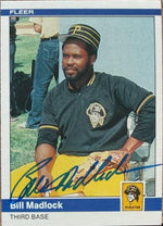 Bill Madlock Signed 1984 Fleer Baseball Card #253 - Pittsburgh Pirates
