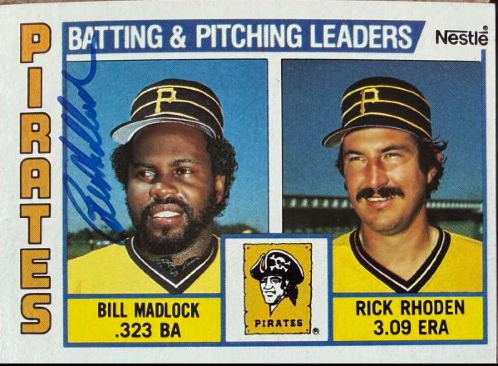 Bill Madlock Signed 1984 Nestle Baseball Card #696 - Pittsburgh Pirates