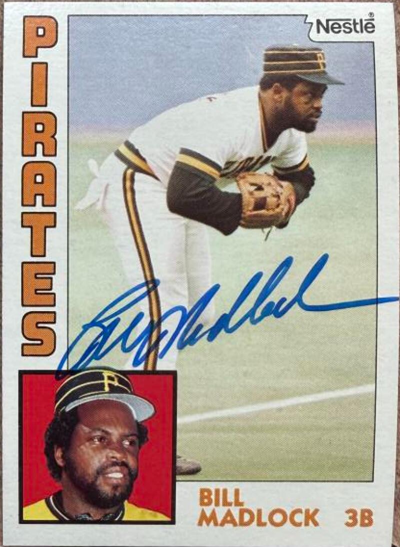 Bill Madlock Signed 1984 Nestle Baseball Card #250 - Pittsburgh Pirates