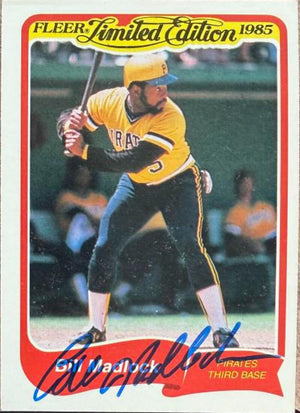 Bill Madlock Signed 1985 Fleer Limited Edition Baseball Card #19 - Pittsburgh Pirates