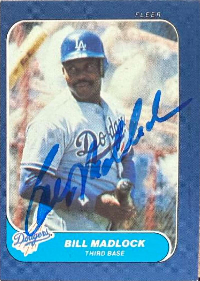 Bill Madlock Signed 1986 Fleer Classic Miniatures Baseball Card #29 - Los Angeles Dodgers