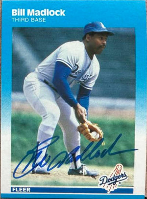 Bill Madlock Signed 1987 Fleer Baseball Card #445 - Los Angeles Dodgers