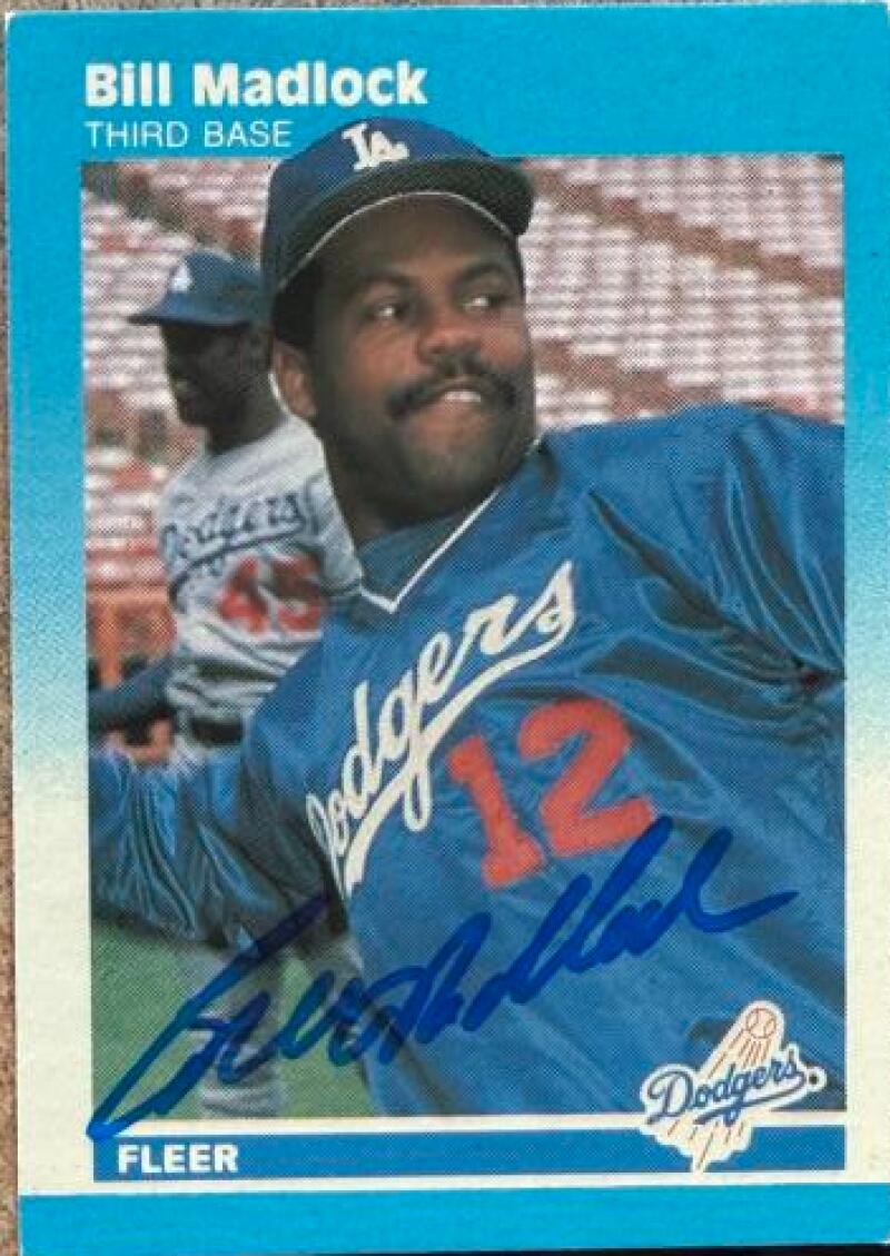 Bill Madlock Signed 1987 Fleer Classic Miniatures Baseball Card #65 - Los Angeles Dodgers