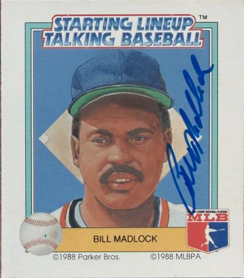 Bill Madlock Signed 1988 Parker Brothers Starting Lineup Talking Baseball Baseball Card #19 - Detroit Tigers