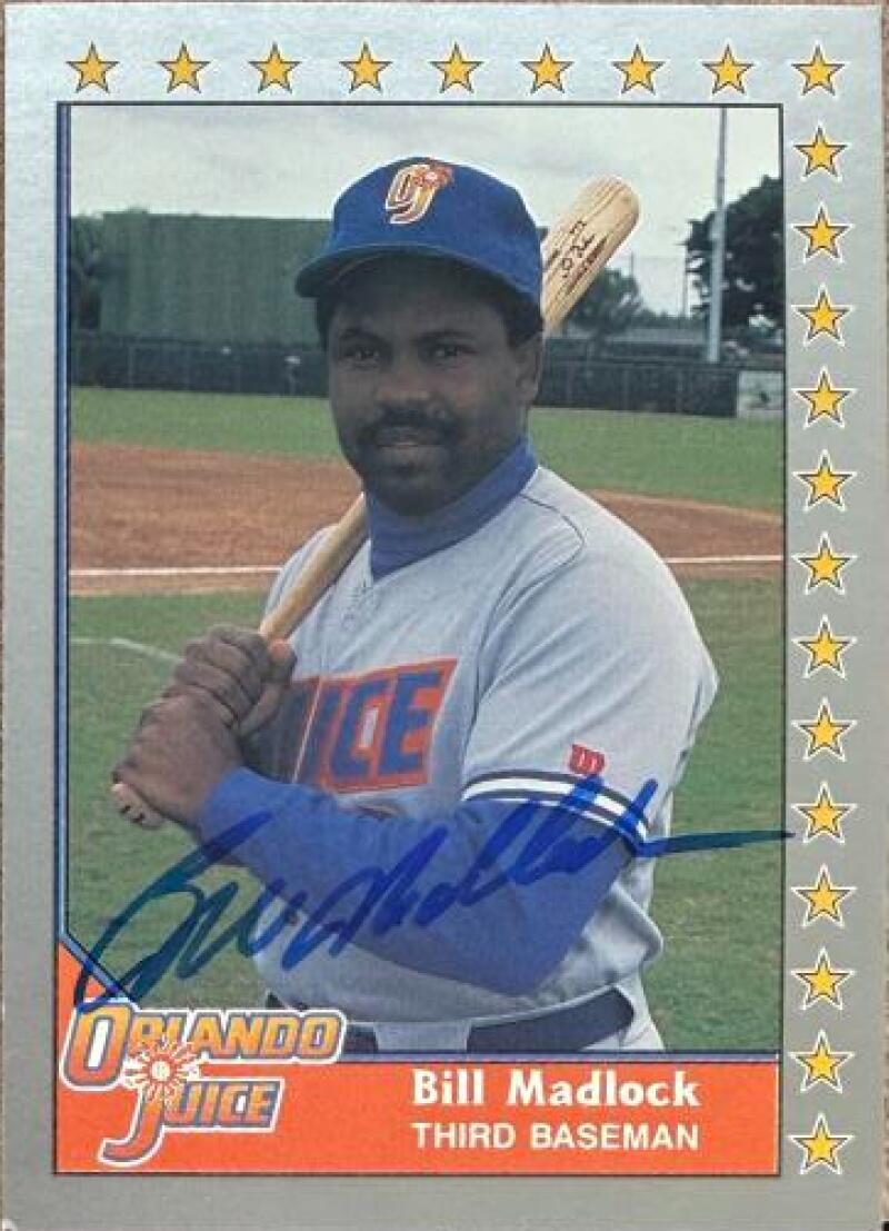 Bill Madlock Signed 1990 Pacific Senior League Baseball Card #214