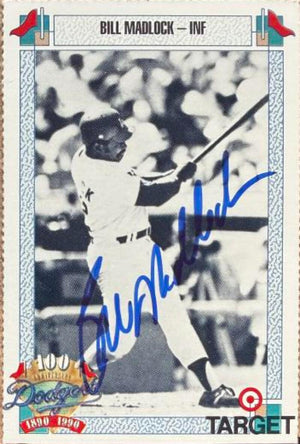 Bill Madlock Signed 1990 Target 100th Anniversary SGA Baseball Card- Los Angeles Dodgers