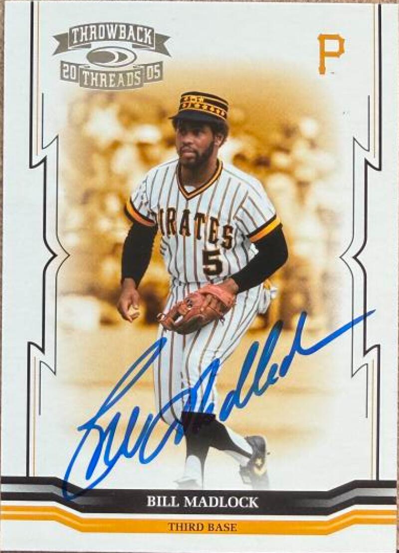 Bill Madlock Signed 2005 Donruss Throwback Threads Baseball Card #280 - Pittsburgh Pirates