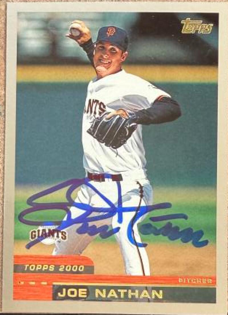 Joe Nathan Signed 2000 Topps Baseball Card #156 - San Francisco Giants