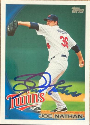 Joe Nathan Signed 2010 Topps Baseball Card #93 - Minnesota Twins