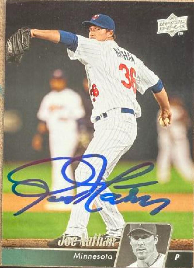 Joe Nathan Signed 2010 Upper Deck Baseball Card #316 - Minnesota Twins