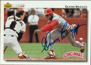 Glenn Braggs Signed 1992 Upper Deck Baseball Card #341 - Cincinnati Reds