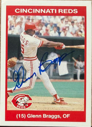 Glenn Braggs Signed 1990 Kahns Baseball Card - Cincinnati Reds
