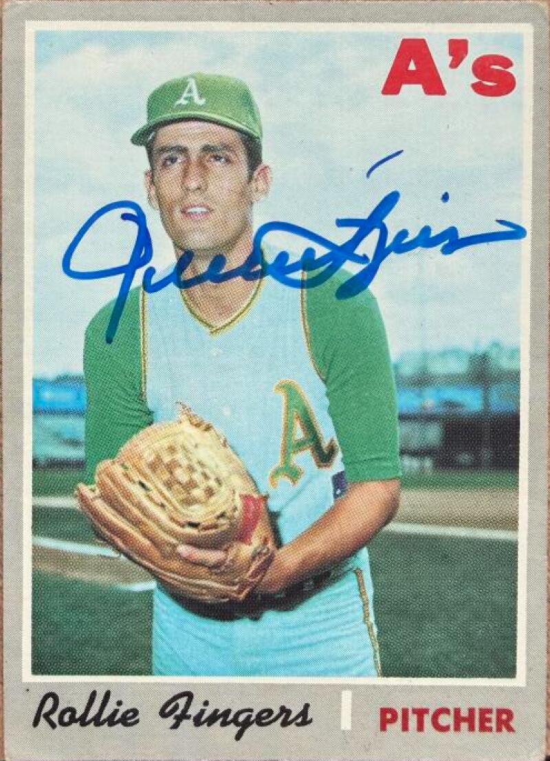 Rollie Fingers Autographed 1970 Topps Baseball Card #502 - Oakland Athletics