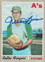 Rollie Fingers Autographed 1970 Topps Baseball Card #502 - Oakland Athletics