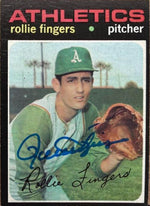 Rollie Fingers Autographed 1971 Topps Baseball Card #384 - Oakland Athletics
